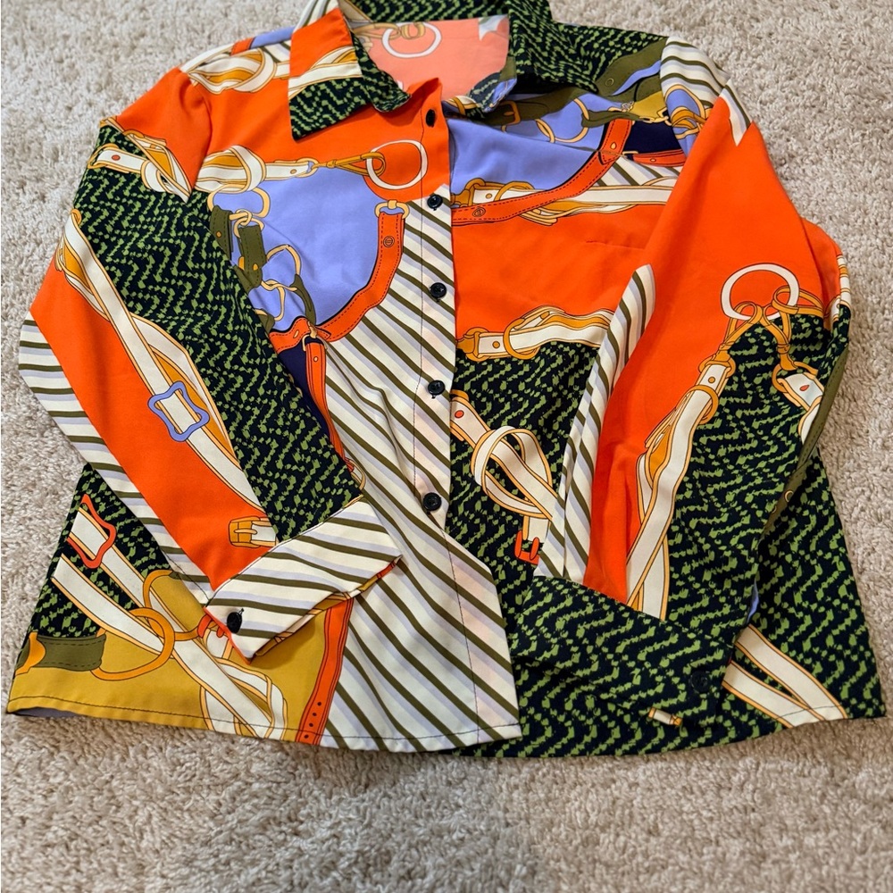 SHEIN Multicolor Patterned Blouse